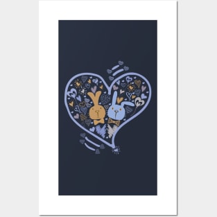 Two Cute Bunnies in Love Posters and Art